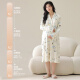 WCZ Ropa de confinamiento alemana con almohadillas para mujeres, algodón puro de primavera y otoño, mujeres embarazadas posparto con un vestido de hospitalidad de longitud media, se pueden usar fuera de 13062 [Nightskirt con almohadillas de mama] XL recomendado 120-140Jin [Jin equivale a 0.5 kg]