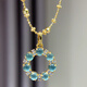 Junpo Rakkaania blue water donut necklace 18k gold inlaid pendant for women