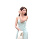 
S.SOFEA French Mint Green Sling Dress New Summer Waist Long Dress Green *753 M