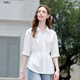 Baitu betu women's clothing 2025 summer new shirt lazy versatile and versatile not easy to wrinkle irregular top for women 2507T24 white M
