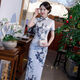 Timochi catwalk welcome cheongsam Chinese style blue and white porcelain long elegant young girl 2022 improved performance dress 2806 XL