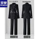 ROMON official formal women's suit interview professional suit jacket 2026 new black large size women's suit workplace black suit + bootcut pants M