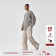 
BODYDREAM BM lazy round neck sweater men's spring solid color pullover sweater base knit sweater trend black 2XL