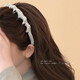 Other brands of retro satin toothed hairbands for women, high-end headbands for face washing, daily wear, black, 1 pack