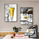 
CLCEY restaurant meter box decoration painting modern simple distribution box blocking switch box creative wine glass air opening wine celebration 15850/15839 40*60 accommodate 30X50 black frame left side push and pull