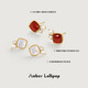 Amber Lollipop jewelry earrings women's earrings light luxury gem red agate earrings anniversary birthday gift for girlfriend and wife