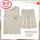 Langsha Vater mittleren Alters runder Hals ärmellose Weste Shorts für Männer und fette Heimkleidung Sommer Dünne Baumwoll-Pyjamas WB12015 m [Vorgeschlagen 100-120jin [Jin ist 0,5 kg]]