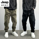 
JEEP SPIRIT pants for men's summer new straight-leg casual pants khaki versatile men's harem pants solid color micro-cone work pants light green thin* style M 110-138Jin[Jin equals 0.5 kg]