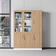 Yusenyi file cabinet wooden file cabinet information cabinet storage cabinet bookcase glass lockable office cabinet color five-door bookcase package delivery
