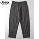 Jeep Spirit Pantalones casuales para hombres Pantalones de algodón puro de algodón ancho Pantalones de harén japoneses sueltos para hombres Pantalones de trabajo versátiles 6626 Negro 38
