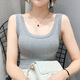 莫代尔2025新款美式修身显瘦棉运动吊带背心女2025夏季新款法式U领无袖 白色旗舰款 S _【75-95斤】