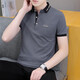 Hailan Home Herren Sommertrend Lapel Herren Kurzarm T-Shirt Youth Business Freizeit Lose LED-halbe Ärmel schwarz qy683 m