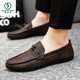 
Woodpecker Beanie Shoes Men's 2025 New Spring Men's Shoes British Men's Casual Leather Shoes Fashion and All-match Leather Casual Board Shoes YL-D826 Brown 39
