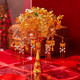 Bouquet de neige Golden Handd Flower fini produit DIY MATÉRIEL SAG DIANCUI ENGAGEMENT MARIAGE MARIAGE CADEAU pour la mariée et le cadeau de la mariée Diancui coloré - Produit fini + boîte cadeau + sac cadeau + carte de voeux
