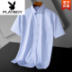 
Playboy (PLAYBOY) Daddy Summer Short-Sleeve Shirt Top 2025 New Casual Loose Men's Shirt Daddy Short-Sleeve Clothes DX6624 39 Weight about 120130Jin [Jin equals 0.5 kg]