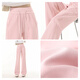 MJ STYLE high waist splicing straight-leg pants for women 2025 autumn outfit new outdoor sports casual loose slimming wide-leg sweatpants