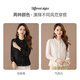 Qian Bai Nian Elegant Fungus Collar Exquisite Lace Long Sleeve Shirt Women's Spring and Autumn New Design Age-Reducing Top Classic Black XXL