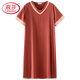 Langsha Light Luxury 2025 New Night Dress Women's Pajamas Summer High-end Short Sleeve Sexy Night Dress Real Satin Home Clothing Off-white 9926 M 160