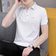 Hailan Home Herren Sommertrend Lapel Herren Kurzarm T-Shirt Youth Business Freizeit Lose LED-halbe Ärmel schwarz qy683 m