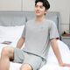 Ttpmer Pajamas para algodón de verano de hombres de algodón de verano para hombres, talla grande de algodón grande, delgada jóvenes chinos de la juventud casual del hogar, se puede usar fuera de 9928 [H del traje de pantalones cortos de manga corta para hombres] 175 L [recomendado 100-130 Jin [Jin equivale a 0.5 kg]]