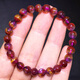 Zhuxin Natural Aurora 23 Kristall Aurora Armband Gold Titanium Kristallzahn Purpur Red Füllhorn rot pyramidenförmiger Männer- und Frauenarmband 12247 12 mm Aurora 23 Kristall