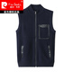 Pierre Cardin Wool + Mulberry Silk New Men's Vest Autumn and Winter Warm Knitted Zip Waistcoat with Pockets Steel Gray XL 180/96A 52
