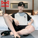 Cat Man (Miiow) pijama para hombres para hombres en verano de algodón puro de manga pura verano delgado 2025 ropa casera de gran tamaño de niños nuevos HDE-9930 4xl hombres