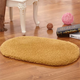 Yusenyi Foot Mats Door Mats Plush Home Floor Mats Home Bathroom Water-Absorbent Kitchen Bathroom Bedroom Carpet Anti-Slip Beige Oval 50x80cm Sheep Velvet