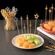 Magic Bean Shenghuo internet celebrity golden fruit picks disposable bamboo picks toothpicks fruit forks snacks dessert cocktail decoration flower picks golden love 12cm (100 pieces)