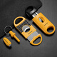 Kelong cigar smoking set of four sharp cigar cutters sharp cigar drill ceramic ashtray set CLT-23HG1 yellow four-piece set
