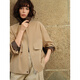 
ELLE khaki contrasting splicing jacket for women 2025 autumn new loose casual commuter high-end jacket Khaki S