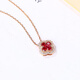COASZE 18k gold ruby four-leaf clover diamond necklace gold rose gold clavicle chain real diamond pendant for girlfriend 18k gold customized