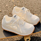Gu Fansha Dick-Soled-weiße Schuhe für Frauen im Sommer atmungsaktiv und instabile Frauenschuhe Mesh Schuhe mit Rockschuhen Vielseitige Sporttrainingschuhe 9905-3 Beige 35