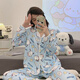 S.SOFEA春季睡衣女长袖牛奶丝家居服网红广州十三行 M6624#蓝帕恰狗 175 L