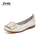 ZHR single shoes women's soft flat bottom light mouth bean women's shoes fairy style light lazy shoes one-step AH95F beige 38