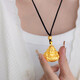 24k gold-plated ancient Buddha Maitreya Buddha with a big belly, new Chinese style hollow Laughing Buddha sweater chain with the word 
