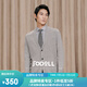JODOLL Jodon men's wool cardigan men's slim V-neck lapel temperament gray wool sweater jacket gray 48
