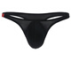 Gay ice silk thong transparent underwear men's low-waist sexy T-pants with convex slim breathable pants black M European size 2:1-2:4