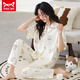 
Catman MIIOW pajamas for women in spring and summer short-sleeved trousers cardigan Korean style cute V-neck summer home clothes full cotton set YSH-9734# cardigan L size 100-120Jin [Jin equals 0.5 kg]