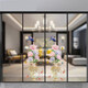 
Living room four-door sliding door glass anti-collision sticker Chinese style sticker New Year decoration arrangement festive self-adhesive painting 9274 lotus + fresh lotus_a70