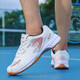 65z3 New Badminton Shoes Autumn Indoor Comfortable Double Net Sports Shoes Simple Thick Soled Lightweight Competition Shoes White Red 42
