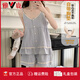 
Yalu gentle wind pajamas for women in summer suspender cloud cotton thin sweet mist blue with chest pad student home clothing set 9904 bean paste color [with chest pad removable] M [Suggest weight 75-95 Jin [Jin equals 0.5 kg]]