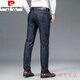 Pierre Cardin Summer Ice Seide Strickjeans für Männer dünne gerade lose losen hohen Tenhosen Hosen Daddys elastische lässige Hose 9855 mittelblauer Eis Seide Dünn 31 (zwei Füße vier)