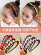 Children's Cartoon Headband Little Girl Pressed Hairpin Cute Baby Broken Hair Arrangement Hair Accessories Girls Braided Hairband Five Color Flowers