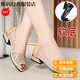 Zhizhuwang clair luxe en cuir authentique en cuir creux sandales féminines semelles douces chaussures de poisson chaussures de poisson chaures d'âge d'âge moyen
