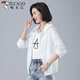 Woodpecker sunscreen clothes for women 2025 summer new breathable hooded thin coat mother suit long sleeve Korean style trendy white thin thin M