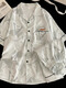 Yalu Yunduo cotton pajamas for men in summer short-sleeved thin summer teenagers loose home clothing suits for boys can be worn outside NSJYI-43053 3XL [Suggested 170-190Jin [Jin equals 0.5 kg]]
