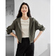 
Vanciman FXM loose casual hooded sweatshirt jacket for women's autumn new simple and versatile small top gray S