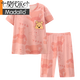 莫代尔夏季纯棉带胸垫睡衣女士短袖短裤韩版卡通夏天薄款外穿家居服套装 844#草莓阿狸 M 【建议80-100斤】