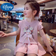 Disney Baby Girls Suit Summer 2025 New Fashionable Summer's Shorts Shorts Shorts Shorts Bow delgada Casual Dos piezas Set azul - Girl de dibujos animados [Top + Pantalones] 100 (actualización) - Altura recomendada por debajo de 95 cm